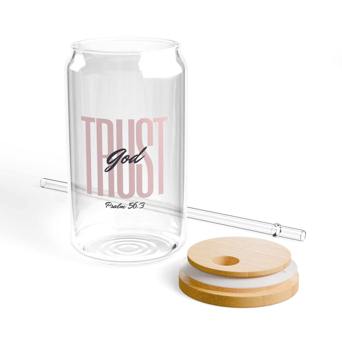 Trust God Sipper Glass, 16oz