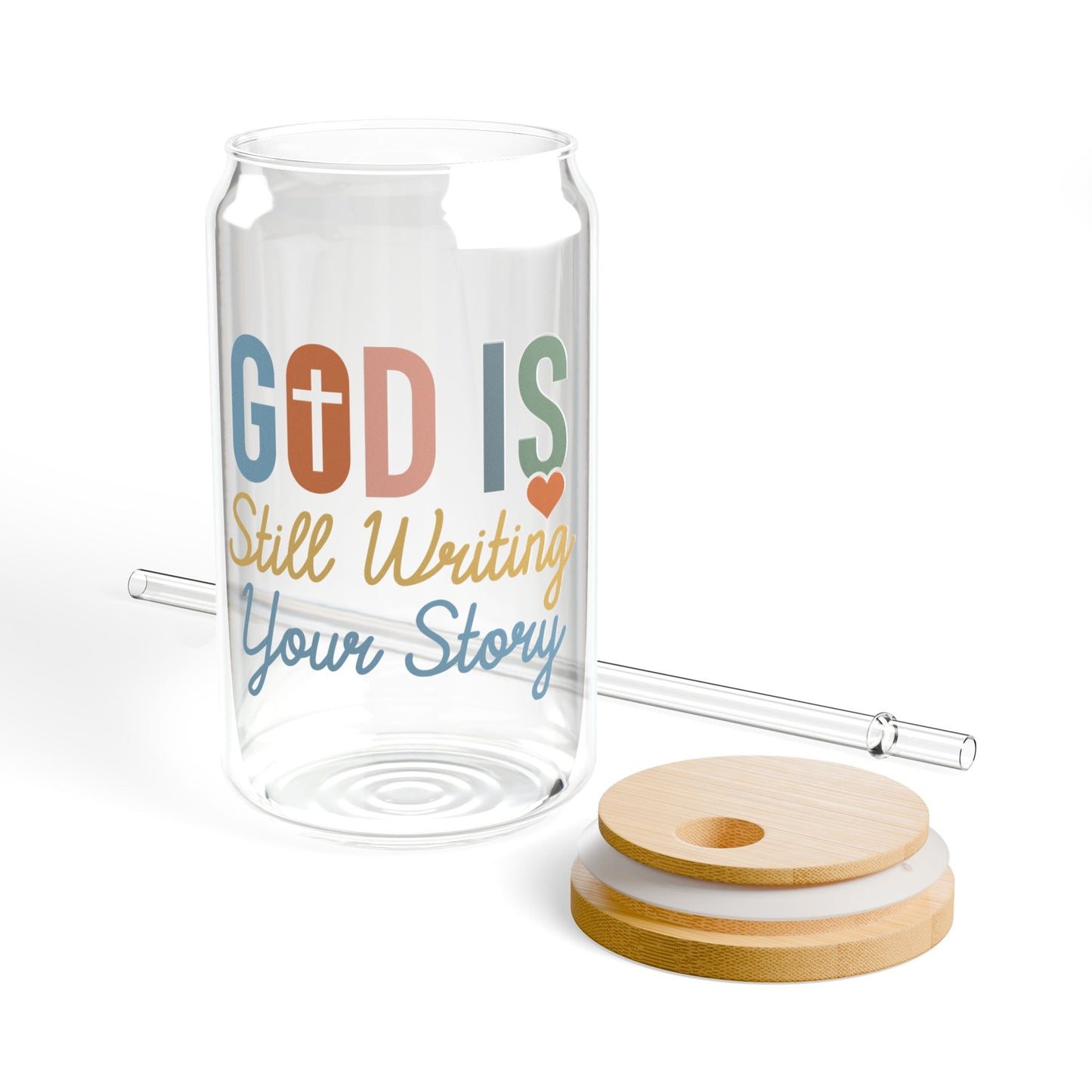 16oz Sipper Glass - 'God is Still Writing Your Story'