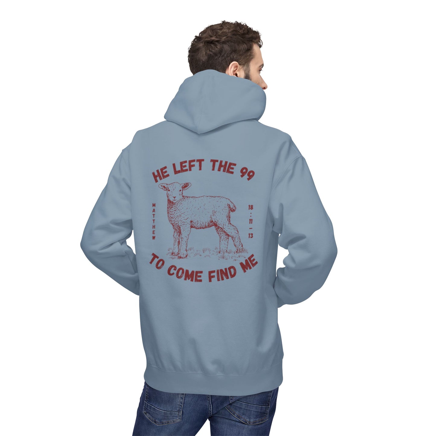 Shepherd & Lamb Hoodie — "He Left the 99 to Come Find Me" Christian Faith Pullover