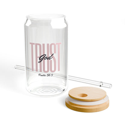 Trust God Sipper Glass, 16oz