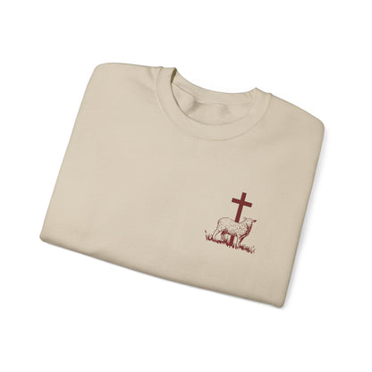 Christian Lamb Crewneck Sweatshirt - 'He Left the 99 to Come Find Me'