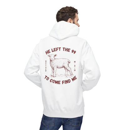 Shepherd & Lamb Hoodie — "He Left the 99 to Come Find Me" Christian Faith Pullover