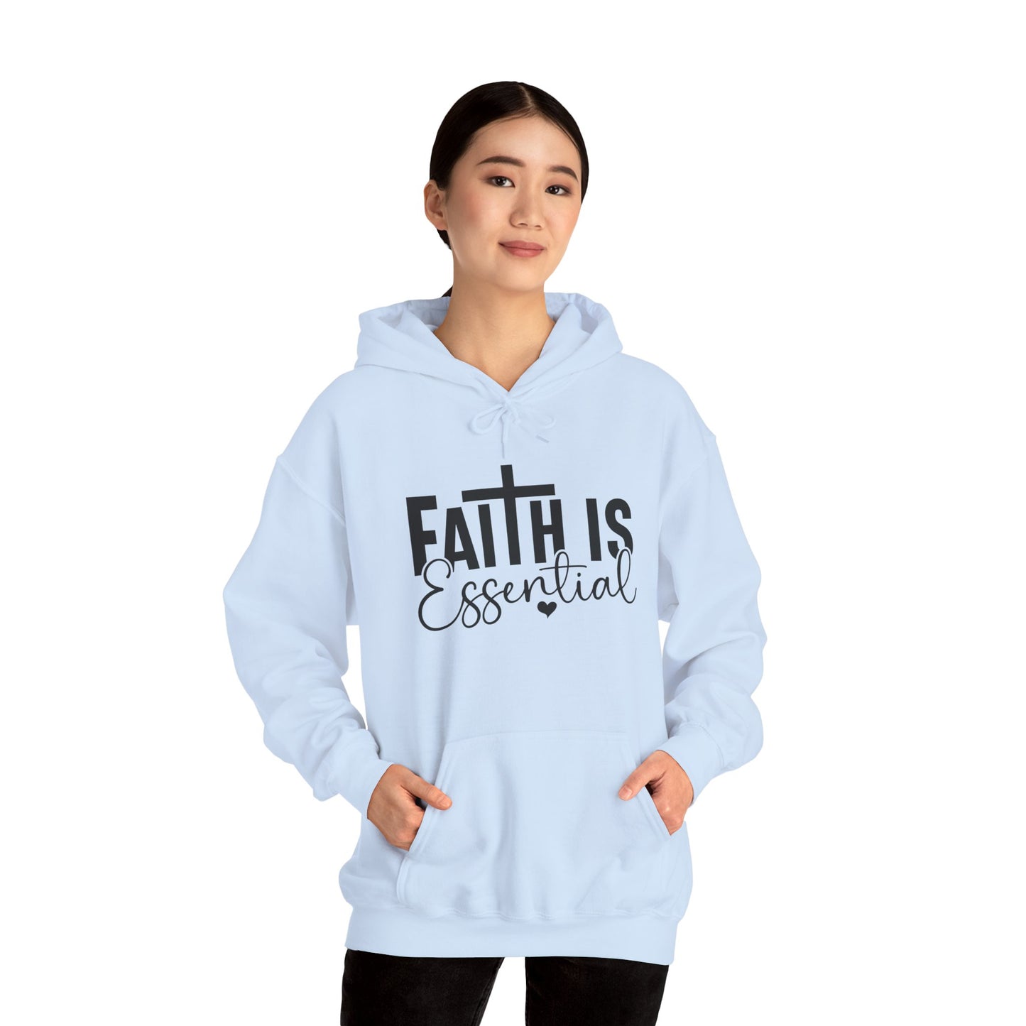 Faith Is Essential Hoodie – Inspirational Christian Pullover