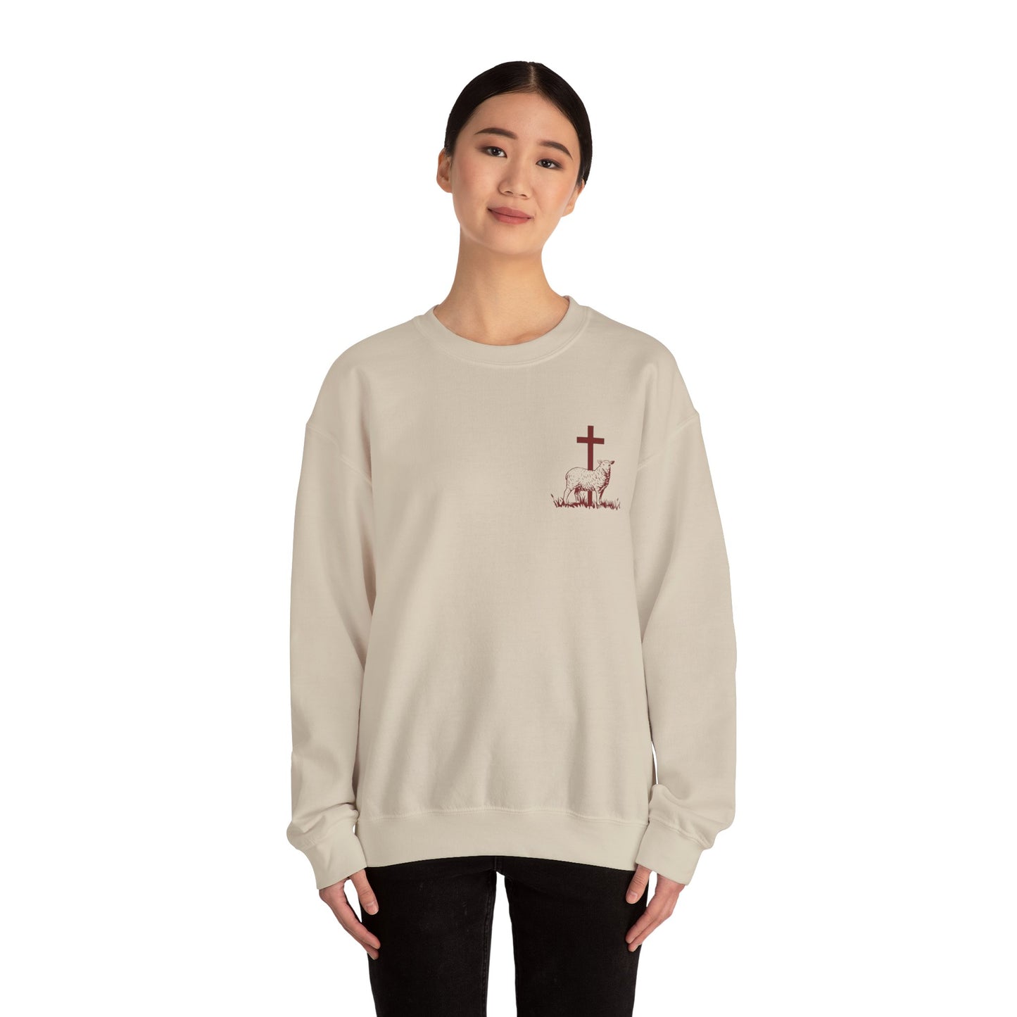 Christian Lamb Crewneck Sweatshirt - 'He Left the 99 to Come Find Me'