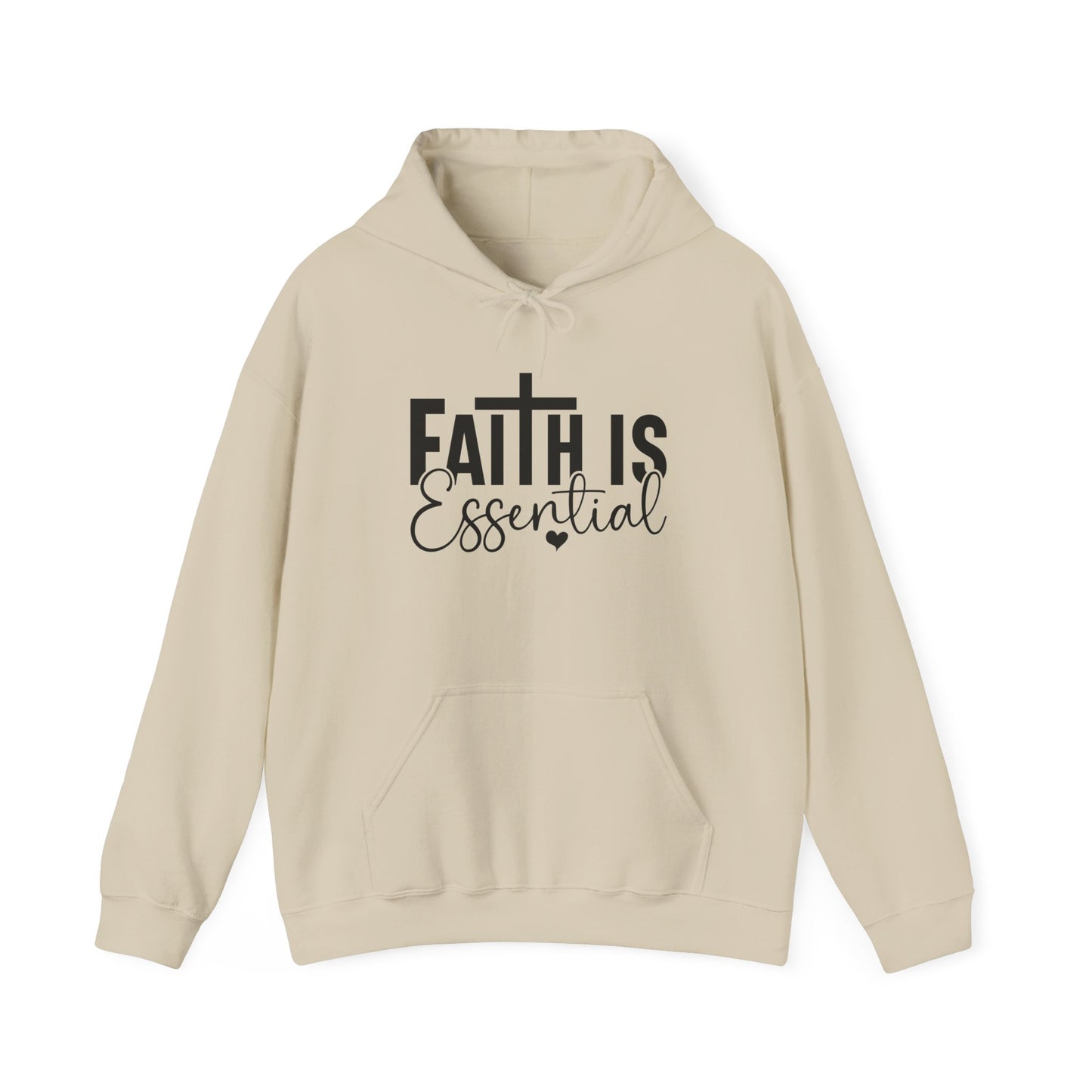 Faith Is Essential Hoodie – Inspirational Christian Pullover