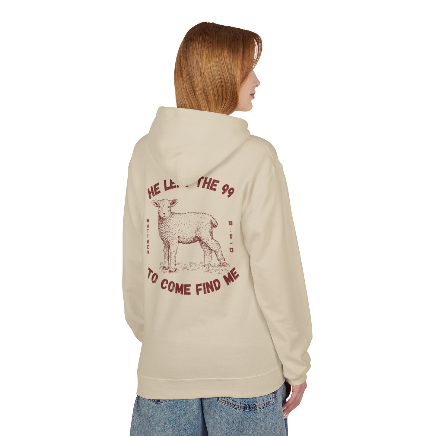 Shepherd & Lamb Hoodie — "He Left the 99 to Come Find Me" Christian Faith Pullover