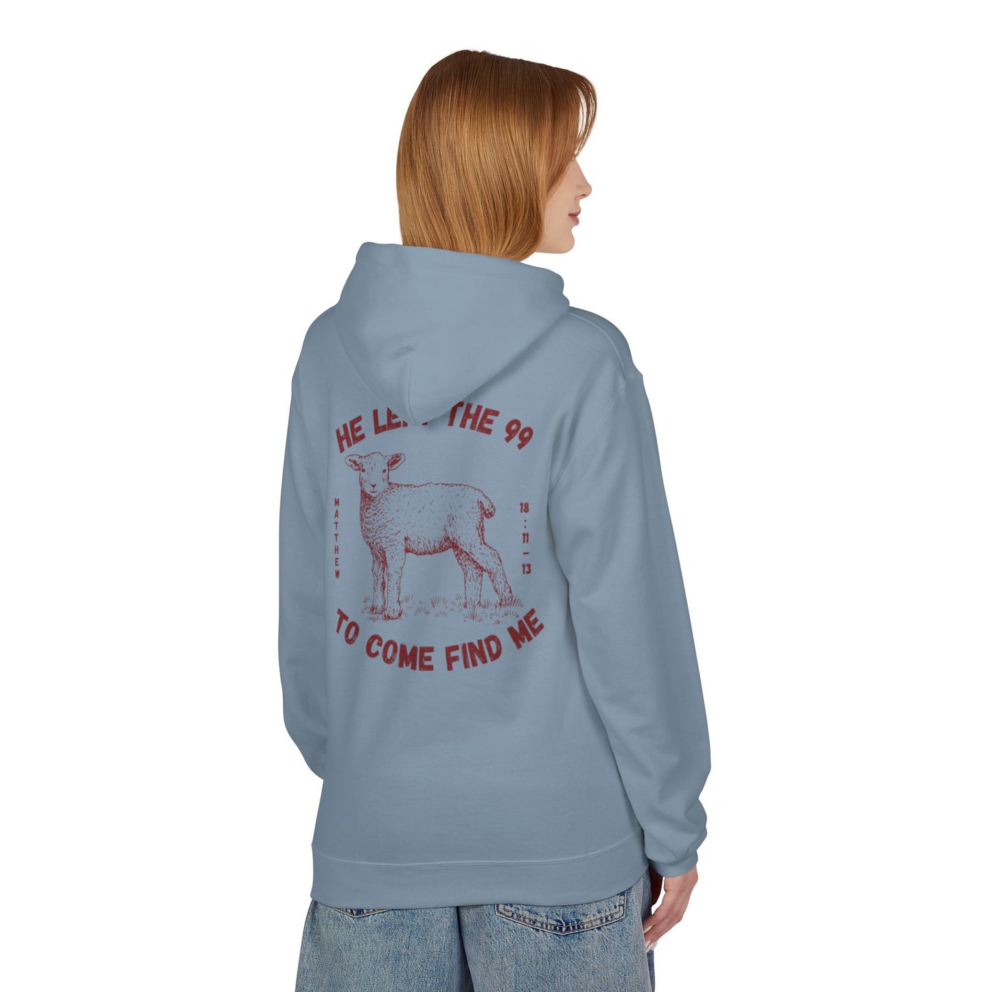 Shepherd & Lamb Hoodie — "He Left the 99 to Come Find Me" Christian Faith Pullover