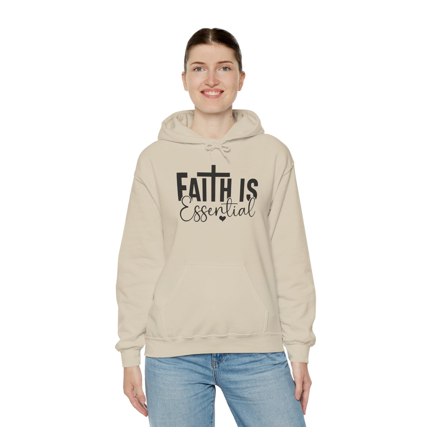 Faith Is Essential Hoodie – Inspirational Christian Pullover