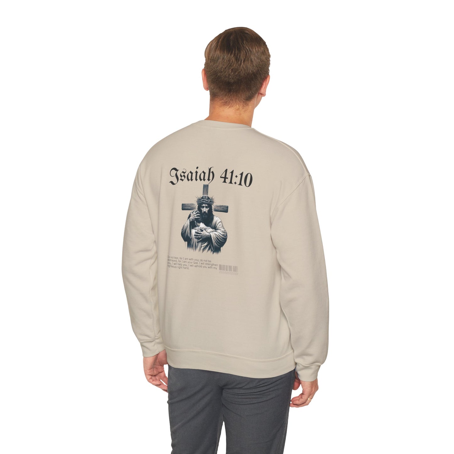 Isaiah 41:10 Crewneck Sweatshirt — Christian Jesus Cross Graphic
