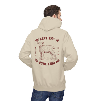Shepherd & Lamb Hoodie — "He Left the 99 to Come Find Me" Christian Faith Pullover