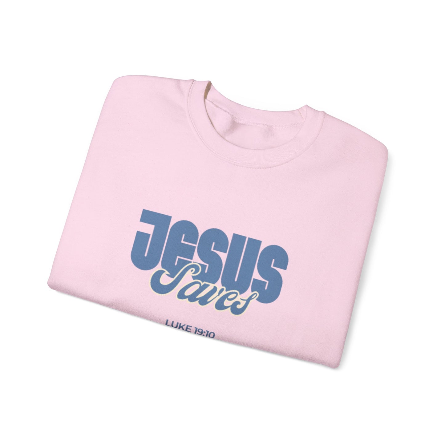 Christian Crewneck Sweatshirt — "Jesus Saves" Luke 19:10