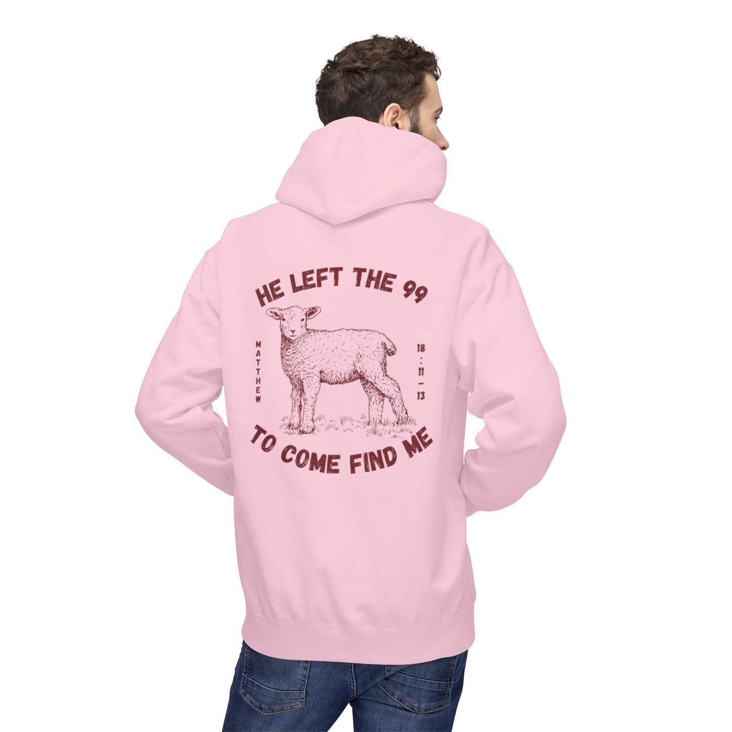 Shepherd & Lamb Hoodie — "He Left the 99 to Come Find Me" Christian Faith Pullover