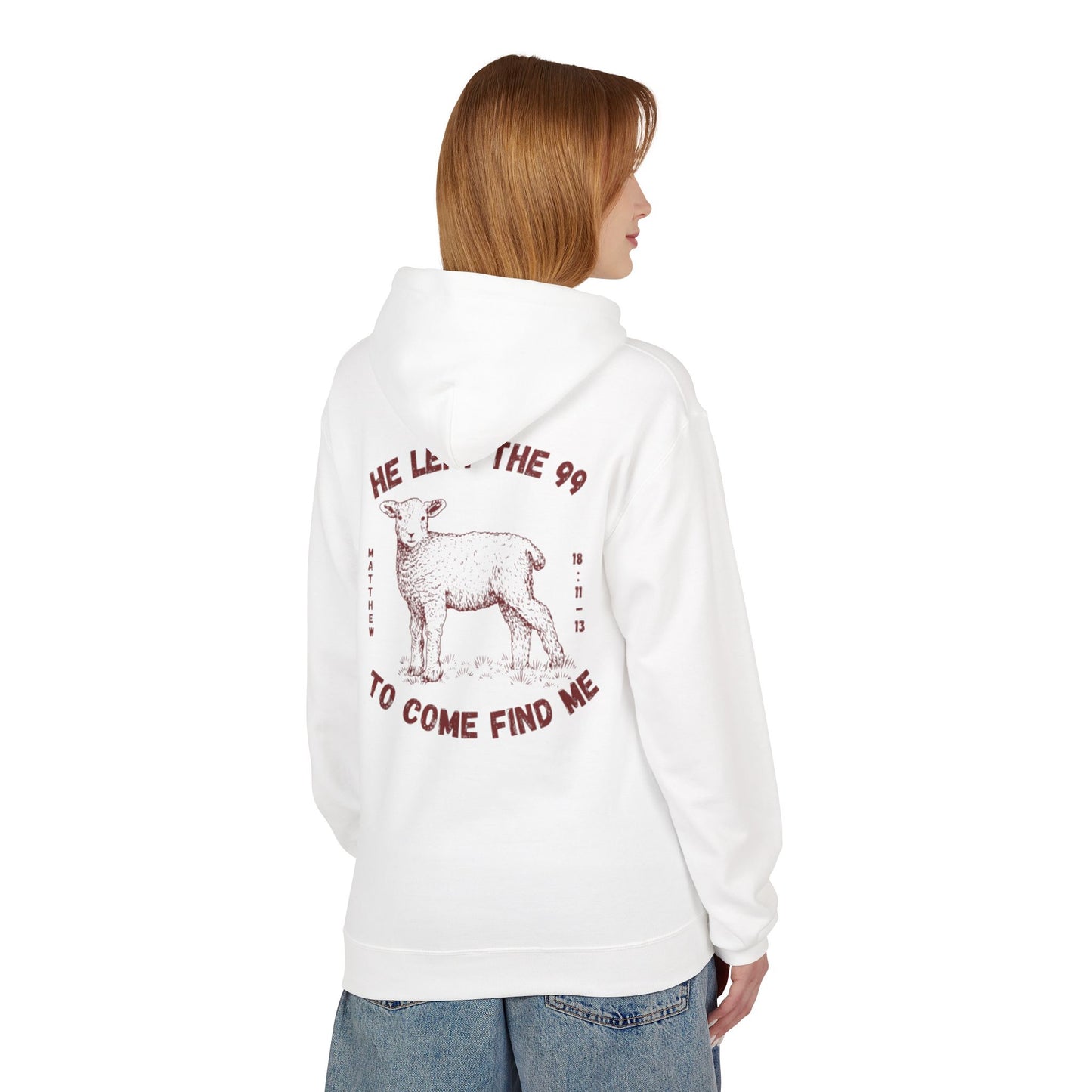 Shepherd & Lamb Hoodie — "He Left the 99 to Come Find Me" Christian Faith Pullover