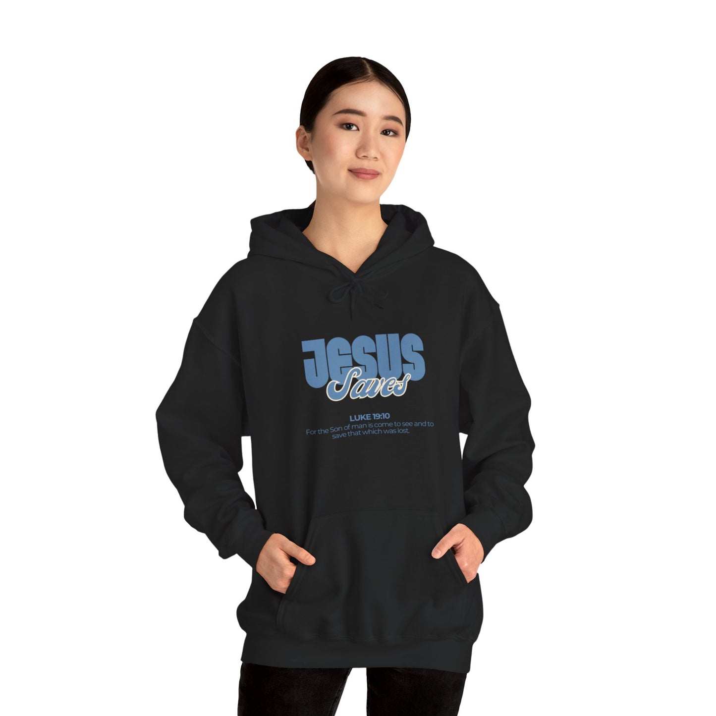 Jesus Saves Hoodie — Faith-Based Christian Graphic Pullover