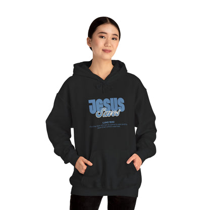 Jesus Saves Hoodie — Faith-Based Christian Graphic Pullover
