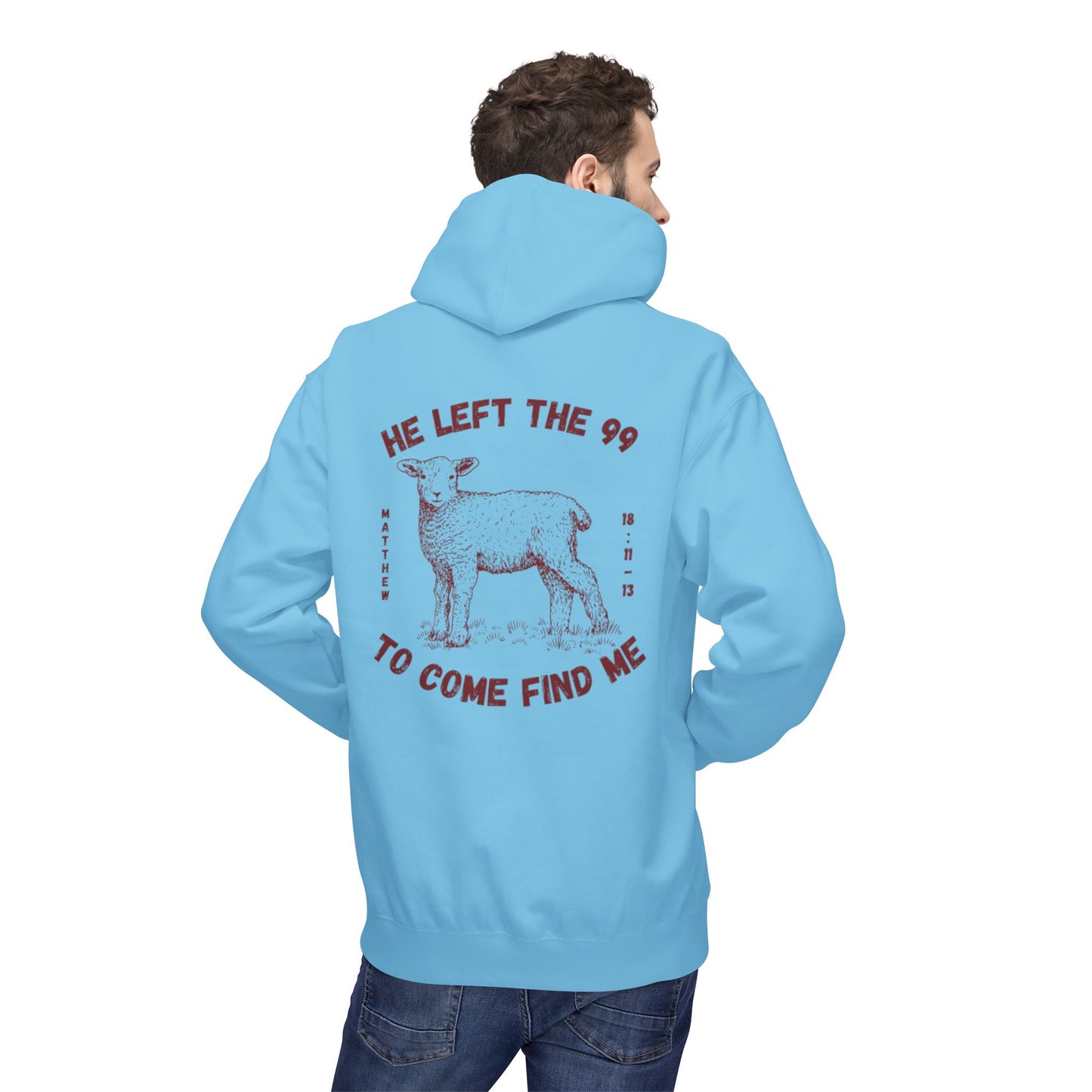 Shepherd & Lamb Hoodie — "He Left the 99 to Come Find Me" Christian Faith Pullover