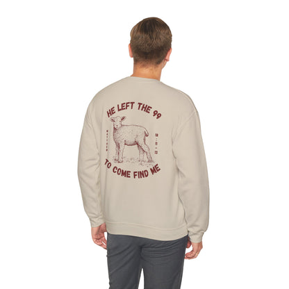 Christian Lamb Crewneck Sweatshirt - 'He Left the 99 to Come Find Me'