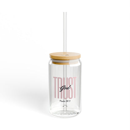 Trust God Sipper Glass, 16oz