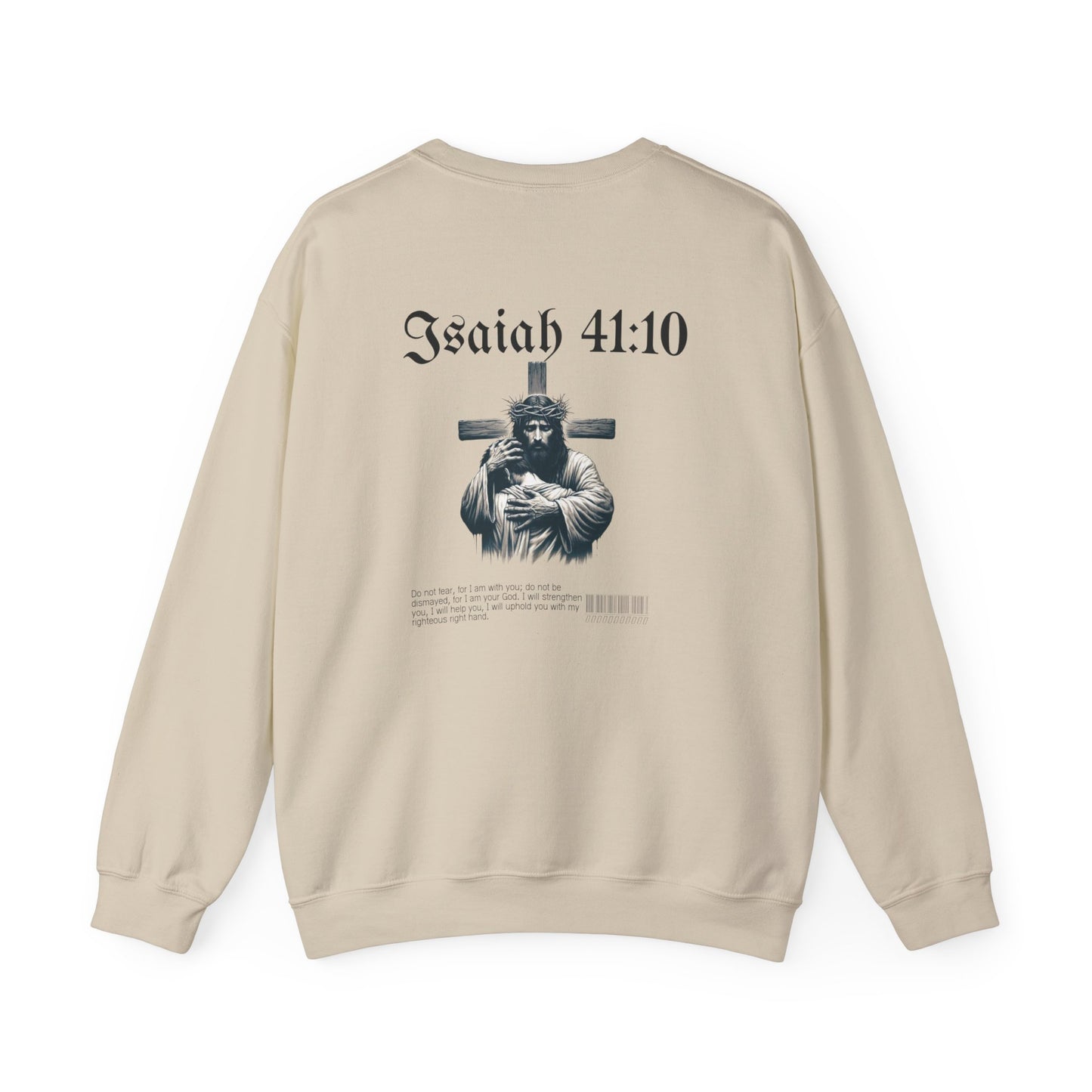 Isaiah 41:10 Crewneck Sweatshirt — Christian Jesus Cross Graphic