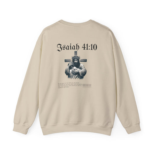 Isaiah 41:10 Crewneck Sweatshirt — Christian Jesus Cross Graphic