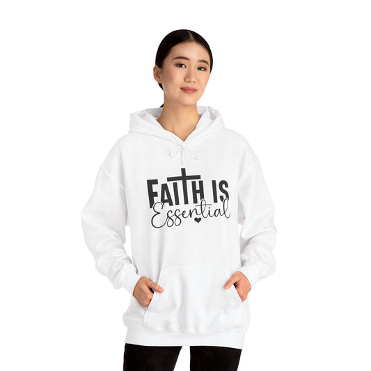 Faith Is Essential Hoodie – Inspirational Christian Pullover