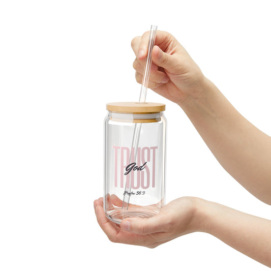 Trust God Sipper Glass, 16oz