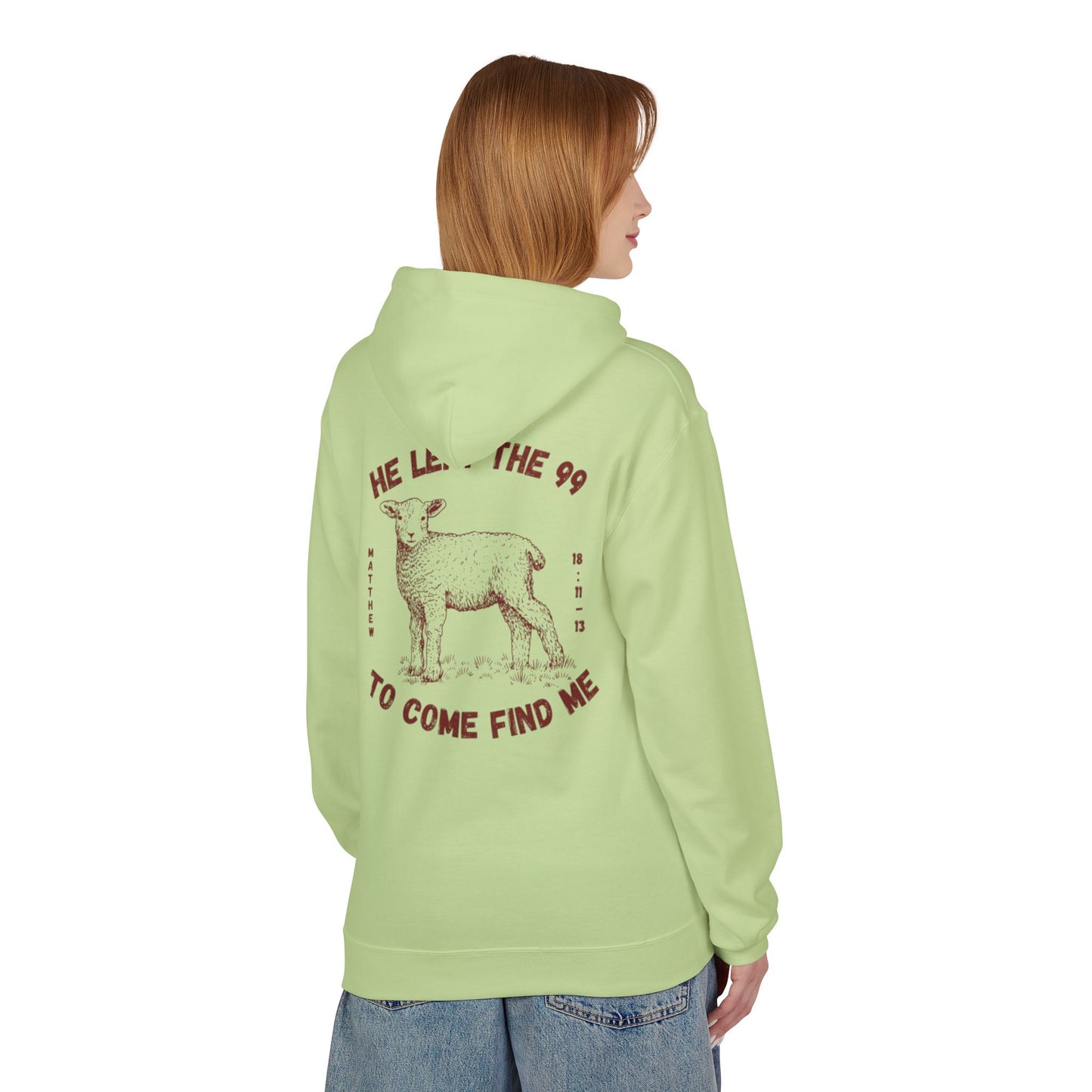 Shepherd & Lamb Hoodie — "He Left the 99 to Come Find Me" Christian Faith Pullover