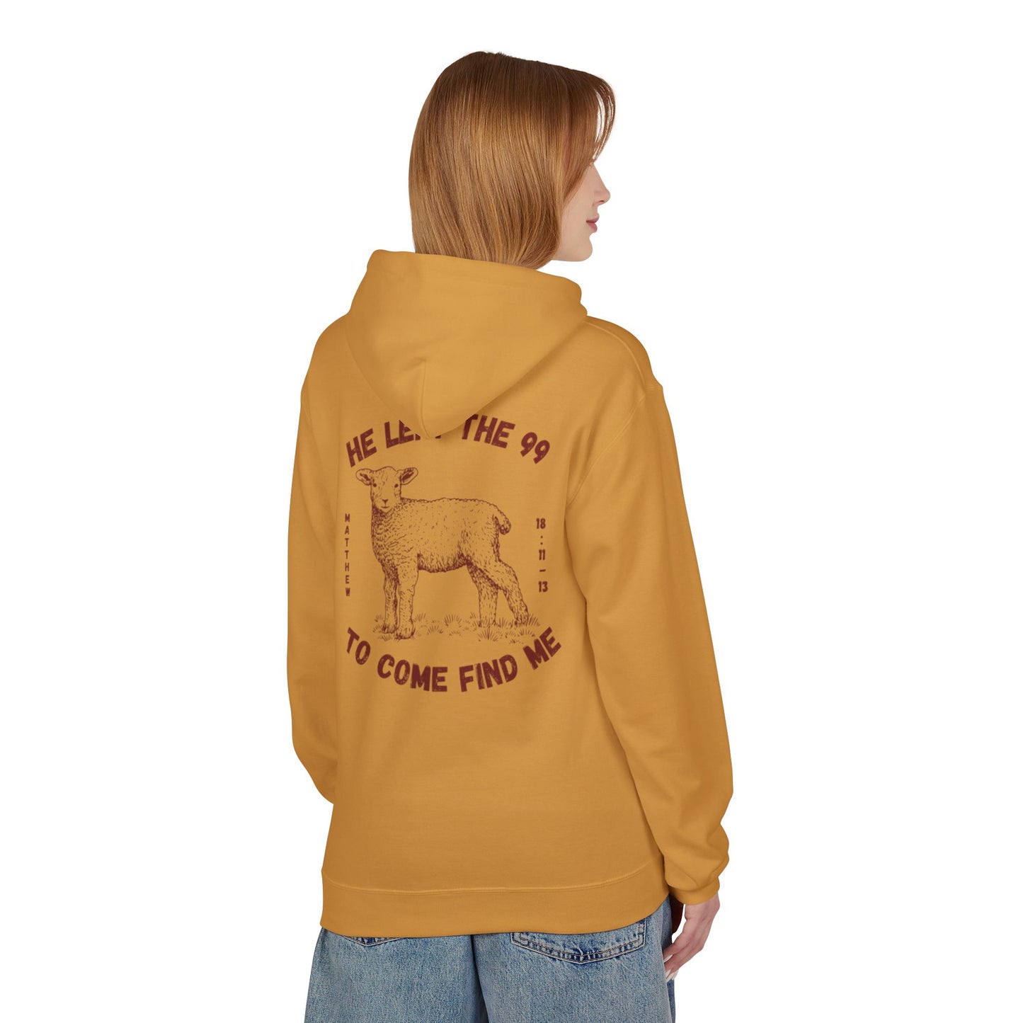 Shepherd & Lamb Hoodie — "He Left the 99 to Come Find Me" Christian Faith Pullover