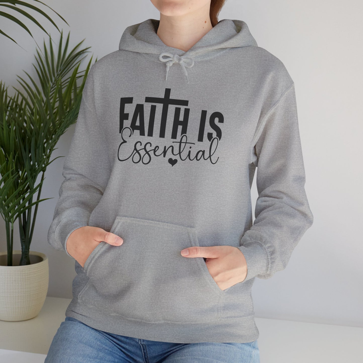 Faith Is Essential Hoodie – Inspirational Christian Pullover