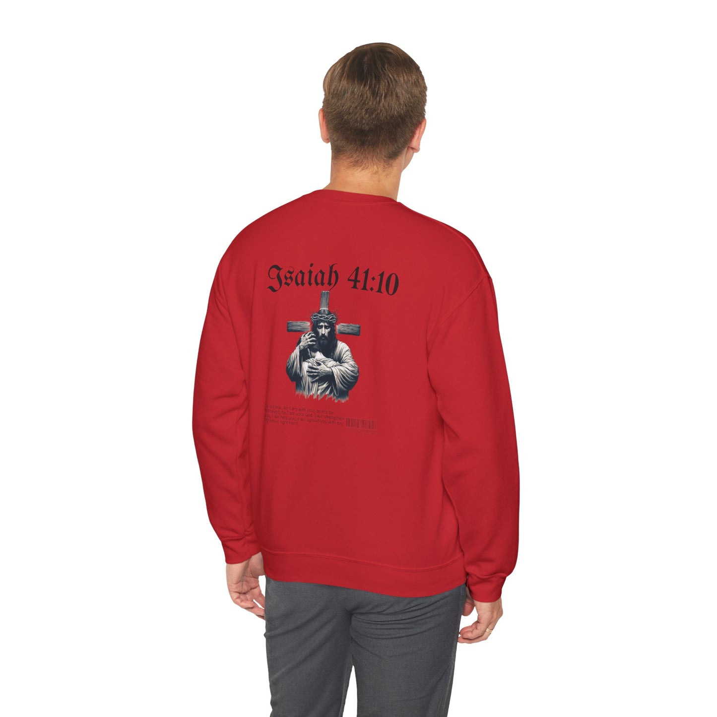 Isaiah 41:10 Crewneck Sweatshirt — Christian Jesus Cross Graphic