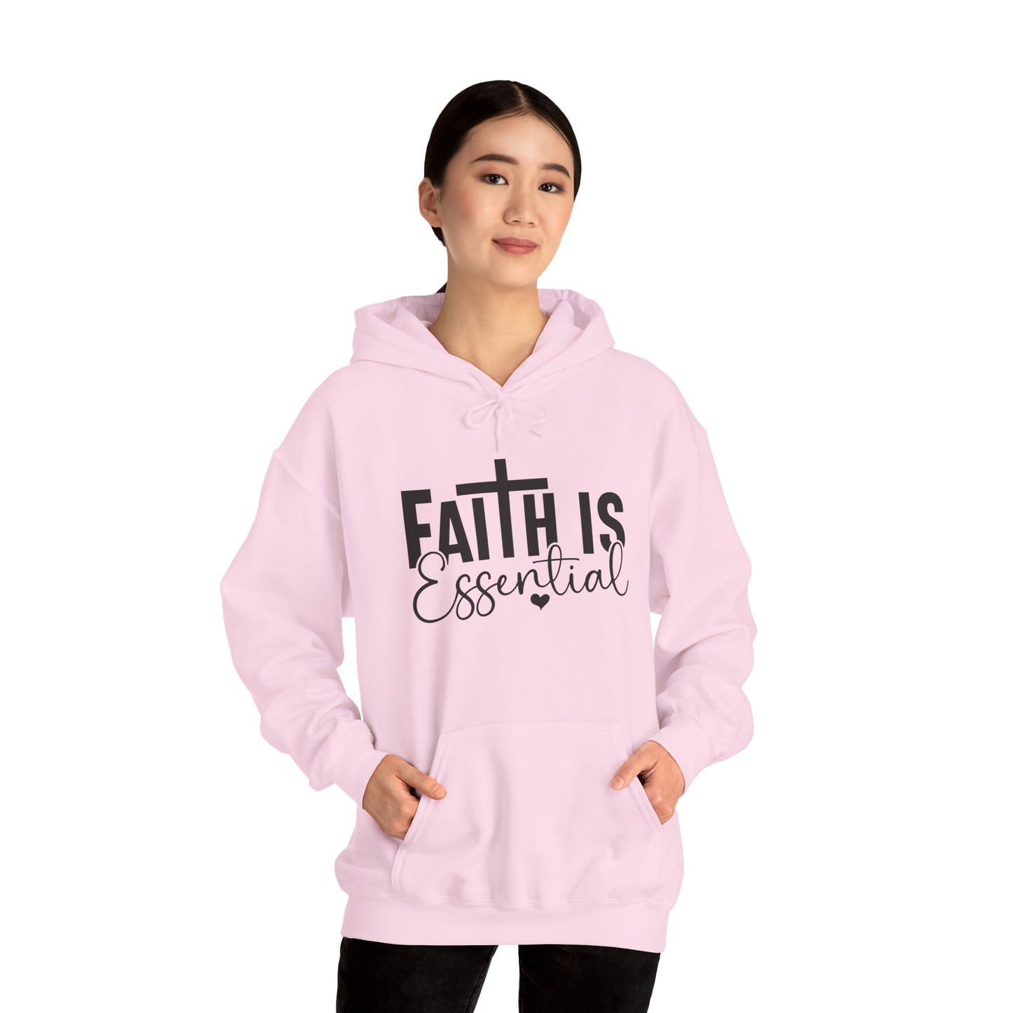Faith Is Essential Hoodie – Inspirational Christian Pullover