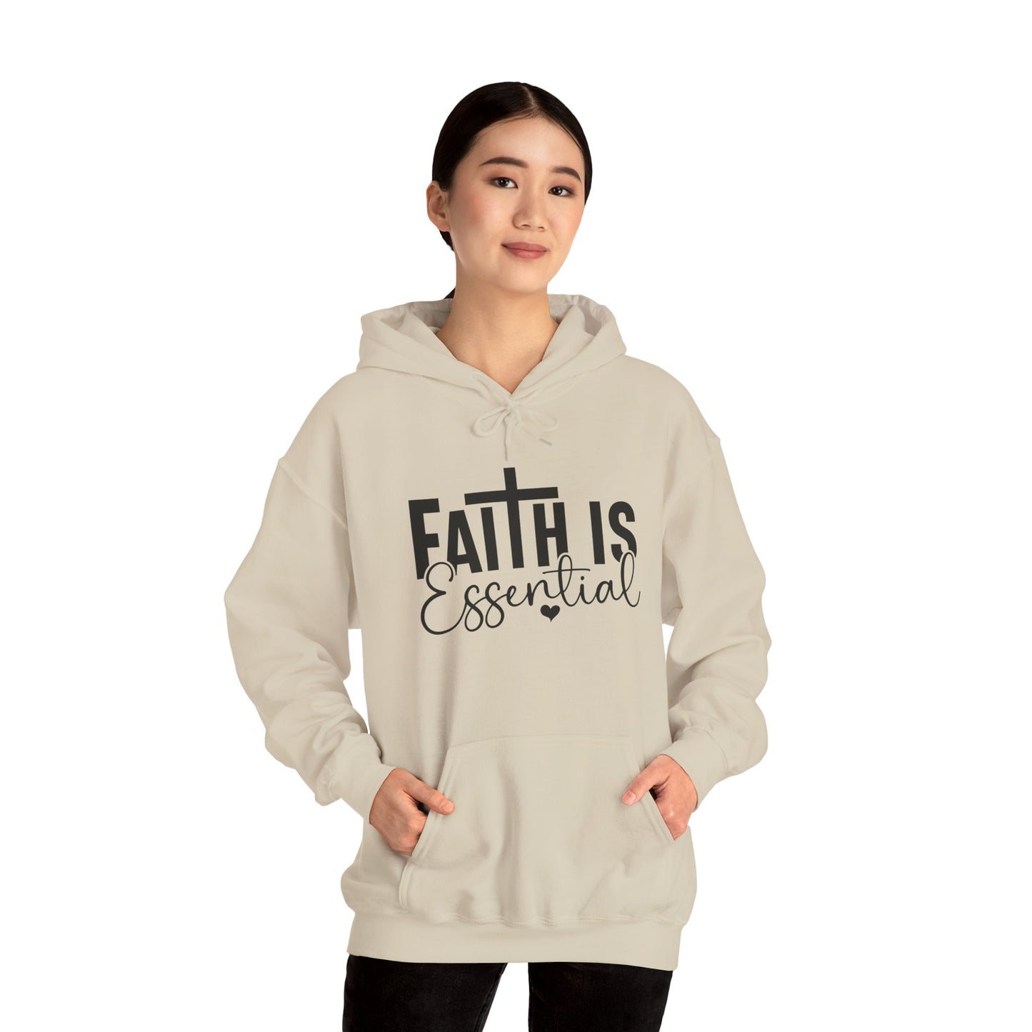 Faith Is Essential Hoodie – Inspirational Christian Pullover