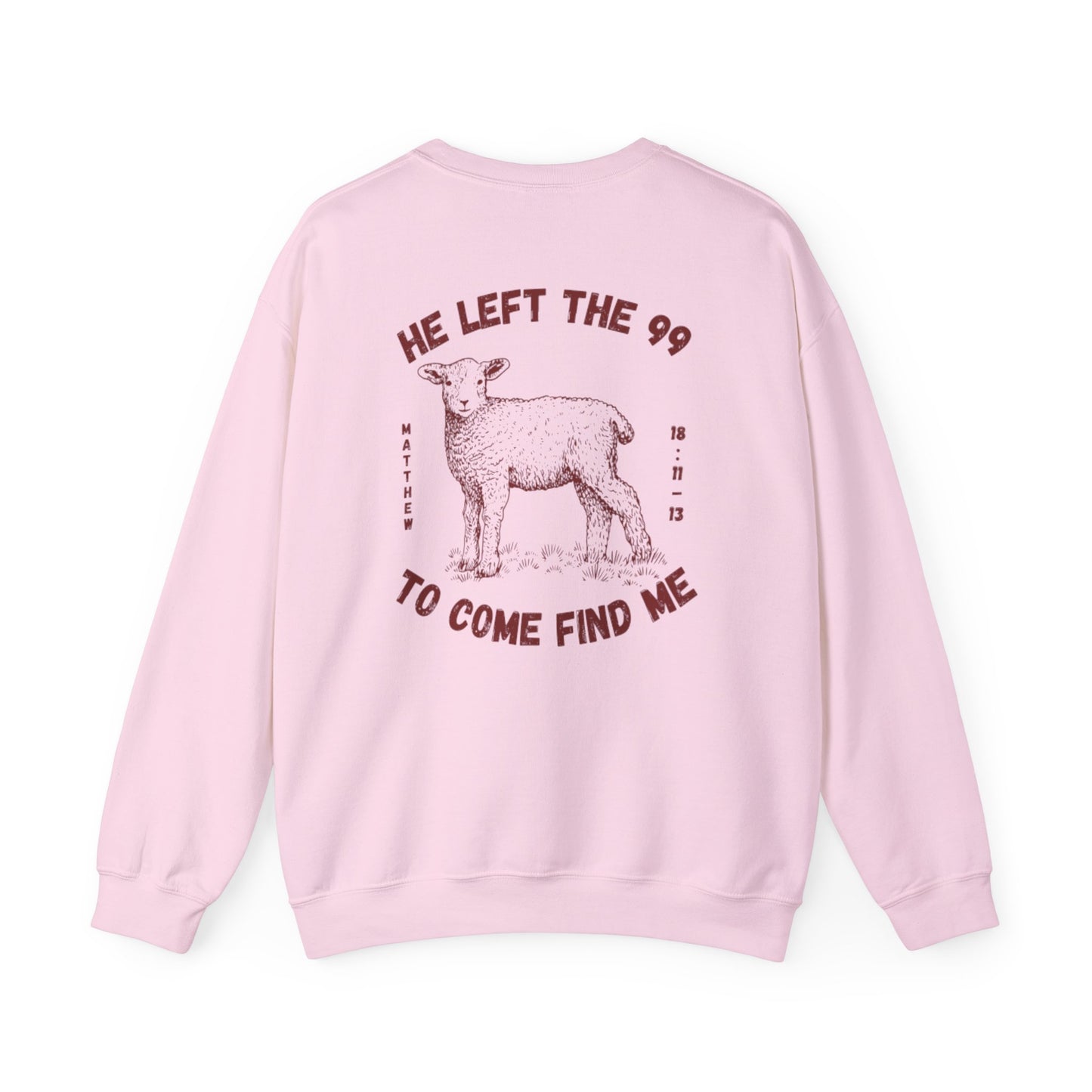 Christian Lamb Crewneck Sweatshirt - 'He Left the 99 to Come Find Me'