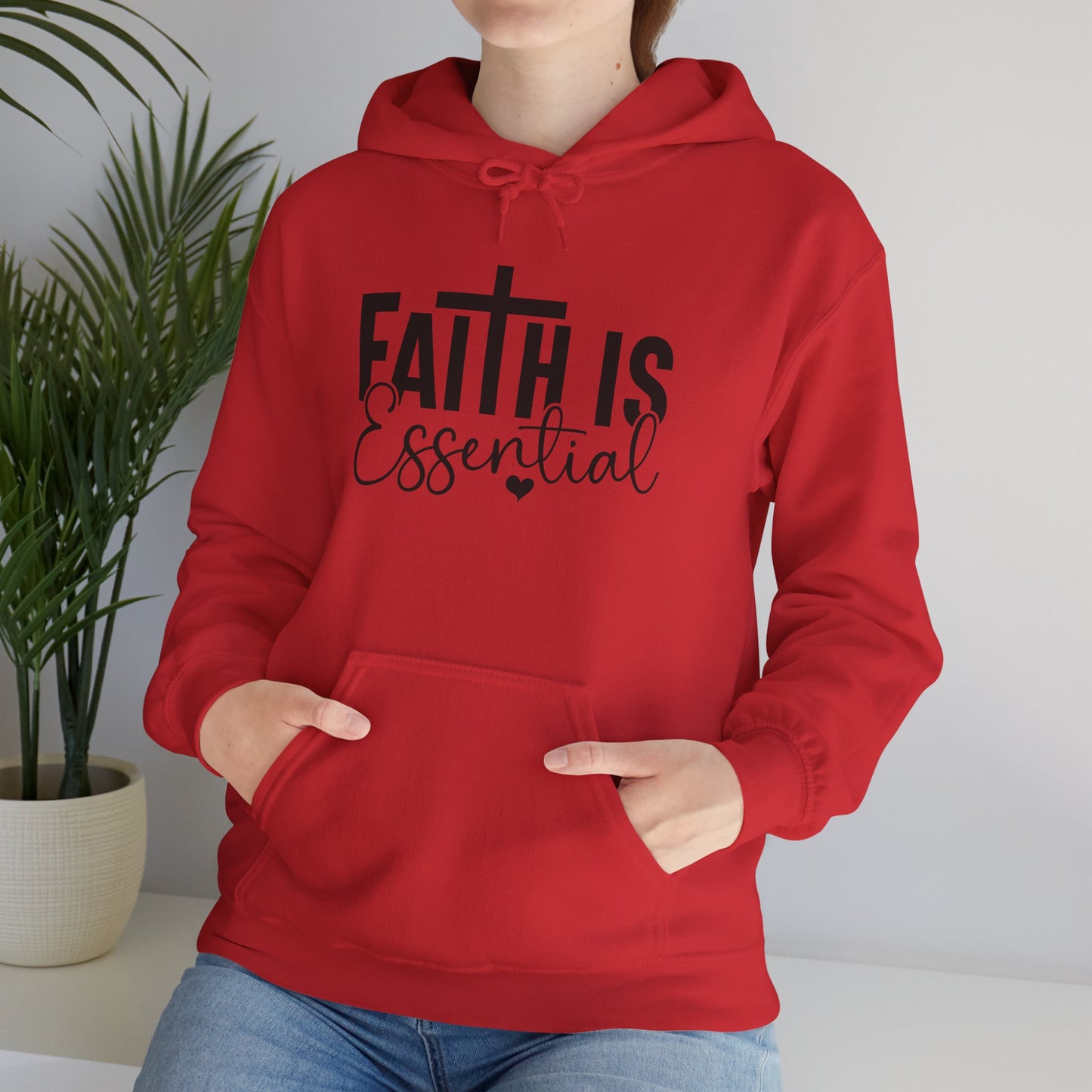Faith Is Essential Hoodie – Inspirational Christian Pullover