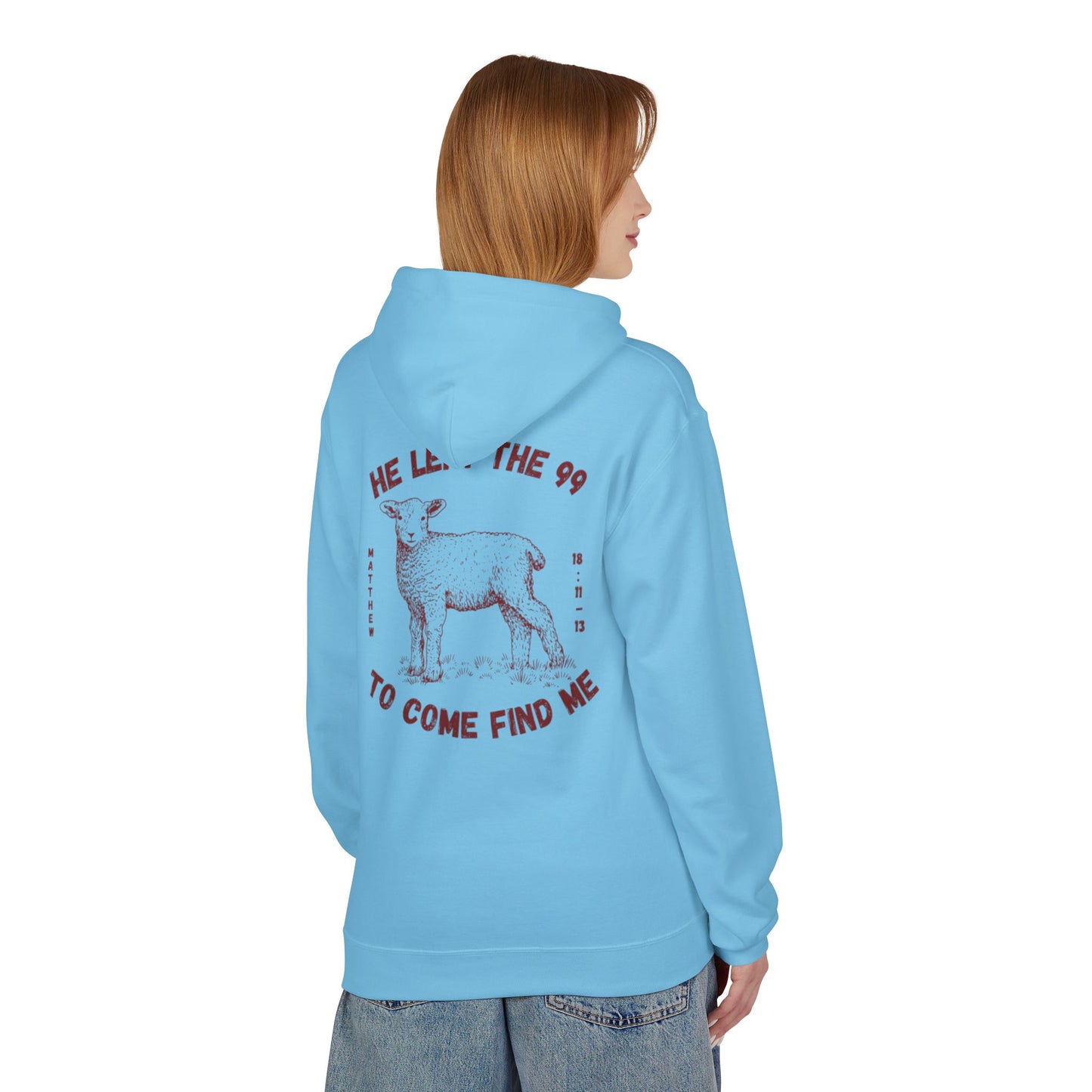 Shepherd & Lamb Hoodie — "He Left the 99 to Come Find Me" Christian Faith Pullover
