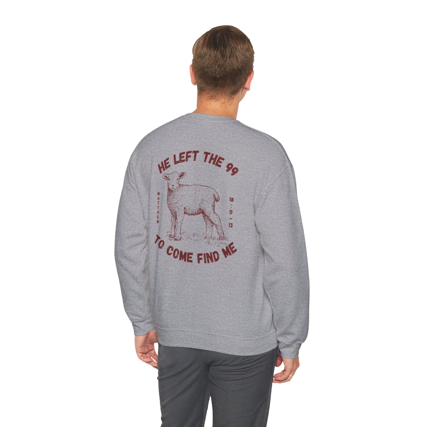 Christian Lamb Crewneck Sweatshirt - 'He Left the 99 to Come Find Me'
