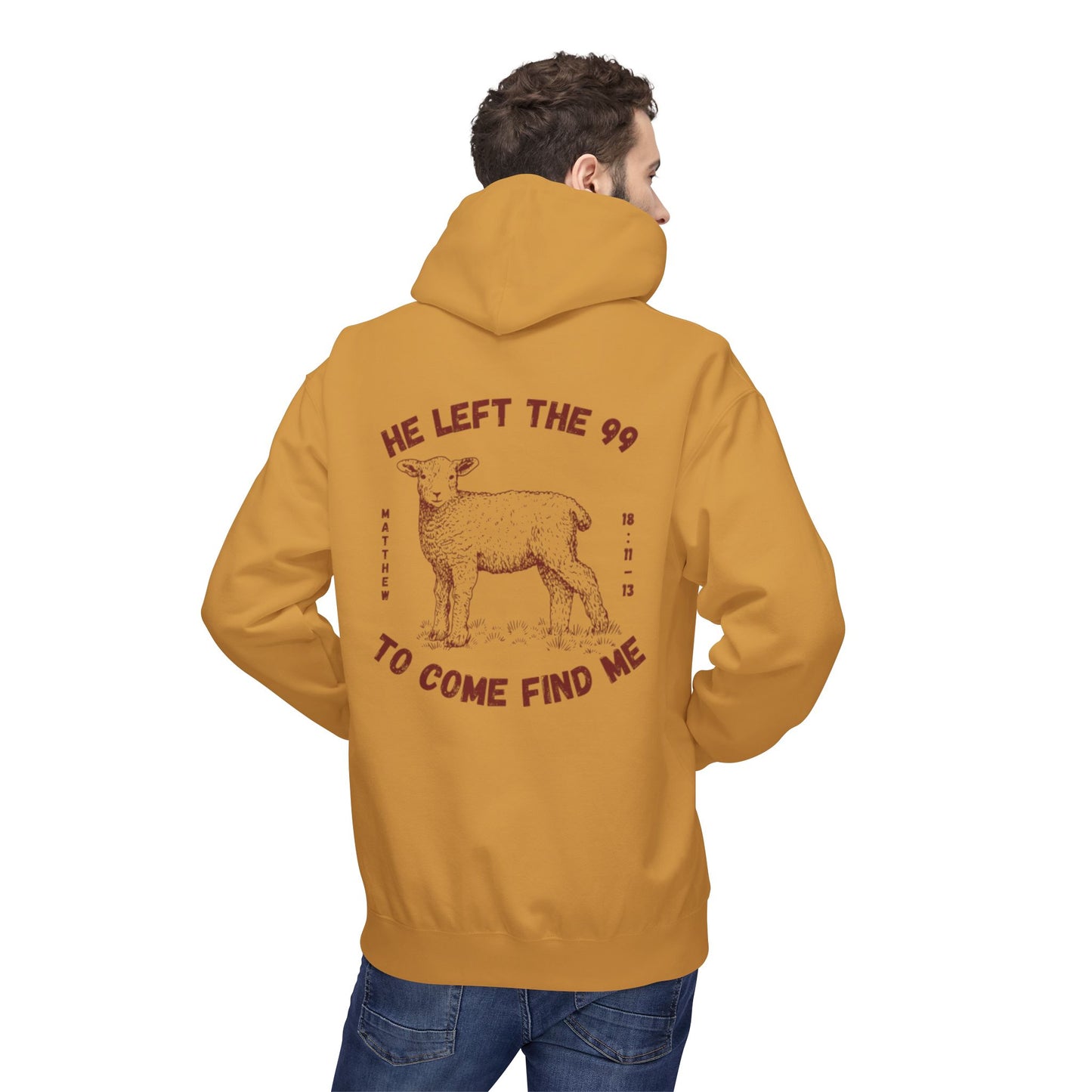 Shepherd & Lamb Hoodie — "He Left the 99 to Come Find Me" Christian Faith Pullover