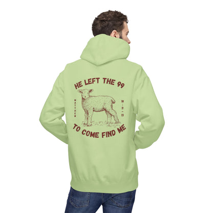Shepherd & Lamb Hoodie — "He Left the 99 to Come Find Me" Christian Faith Pullover