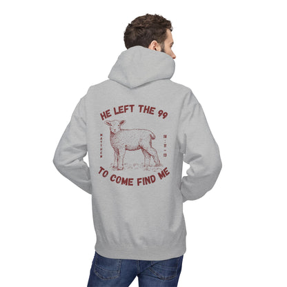 Shepherd & Lamb Hoodie — "He Left the 99 to Come Find Me" Christian Faith Pullover