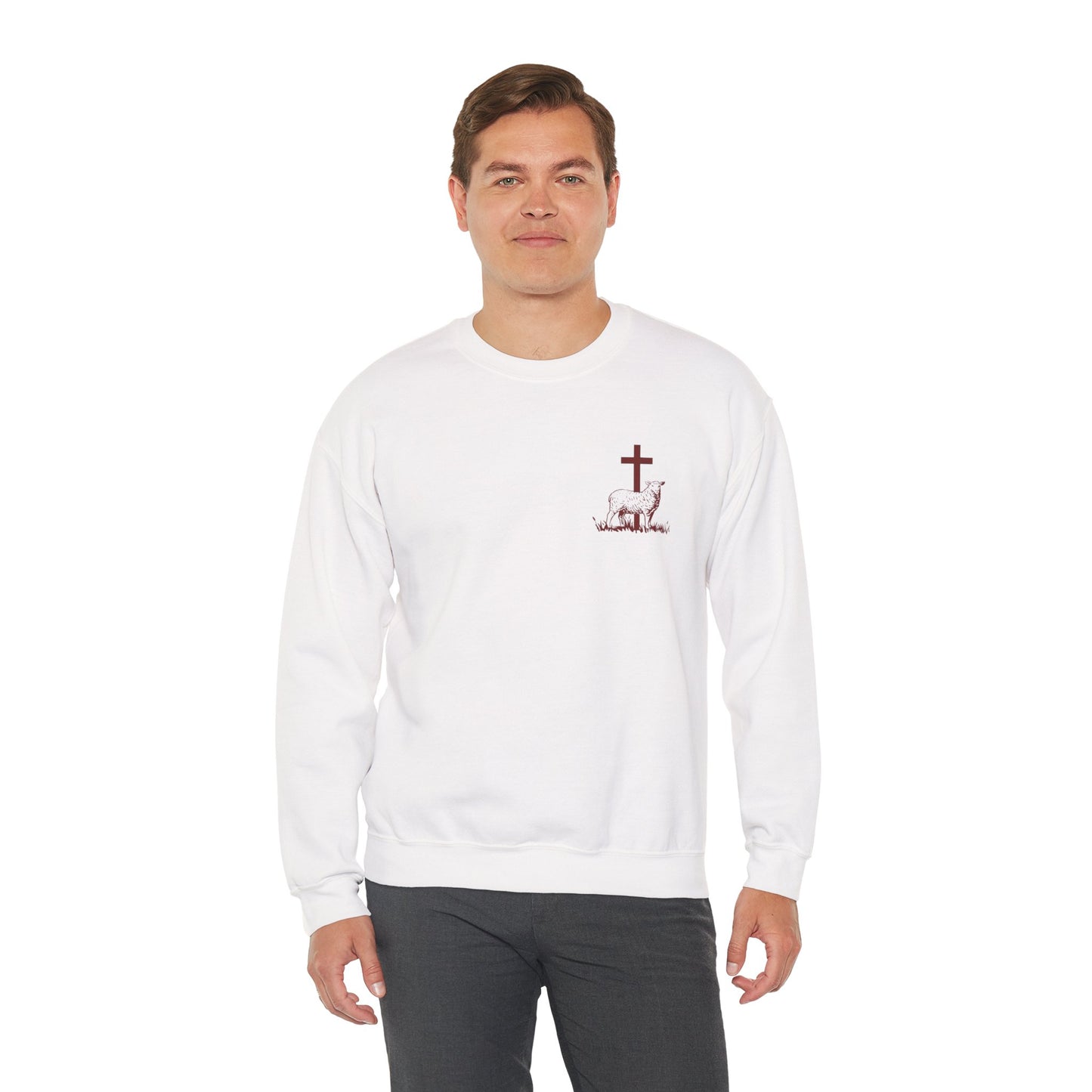 Christian Lamb Crewneck Sweatshirt - 'He Left the 99 to Come Find Me'