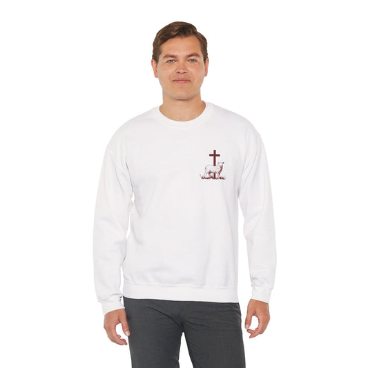 Christian Lamb Crewneck Sweatshirt - 'He Left the 99 to Come Find Me'